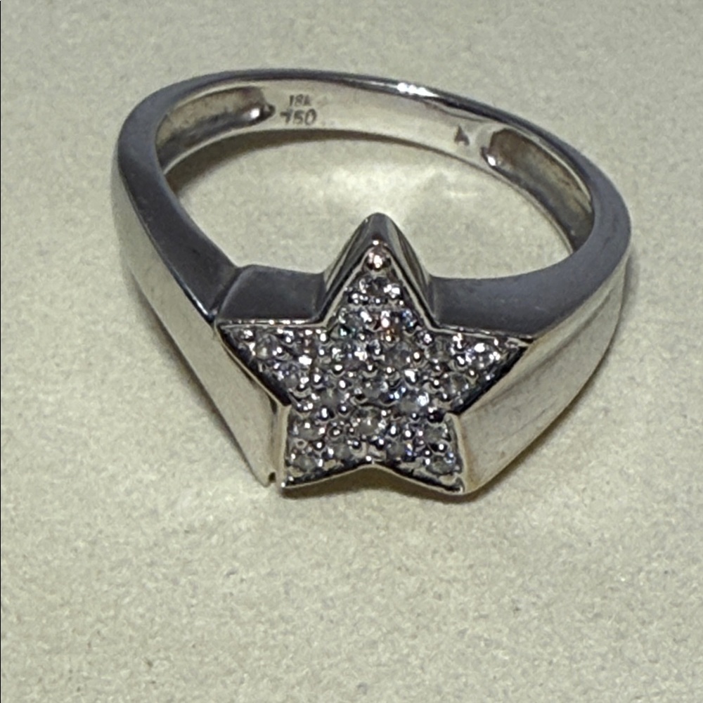 Star diamond ring 18k gold - Picture 6 of 13